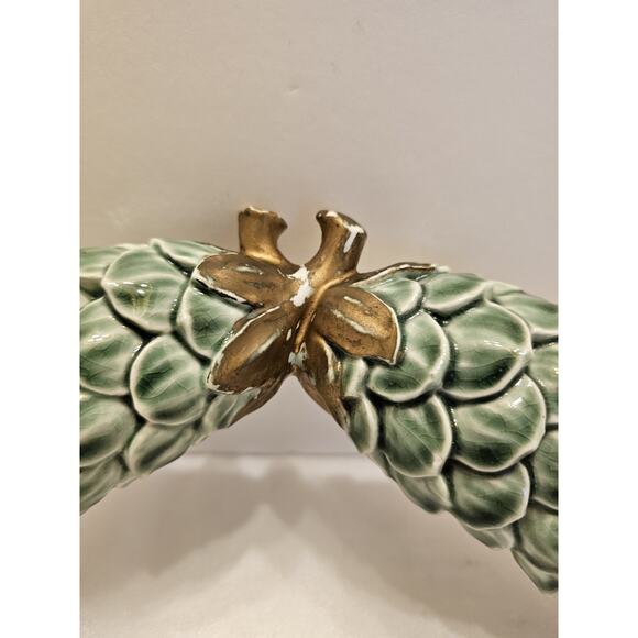 Vintage Kent Art Ware, Green Pinecones Holiday Christmas, Porcelain Japan Signed - Picture 6 of 11